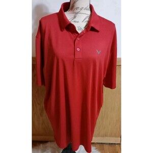 Callaway Polo Golf Shirt Mens Sz XL Opti-Dri Red Black Stripe Short Sleeve GUC